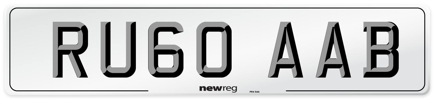 RU60 AAB Number Plate from New Reg